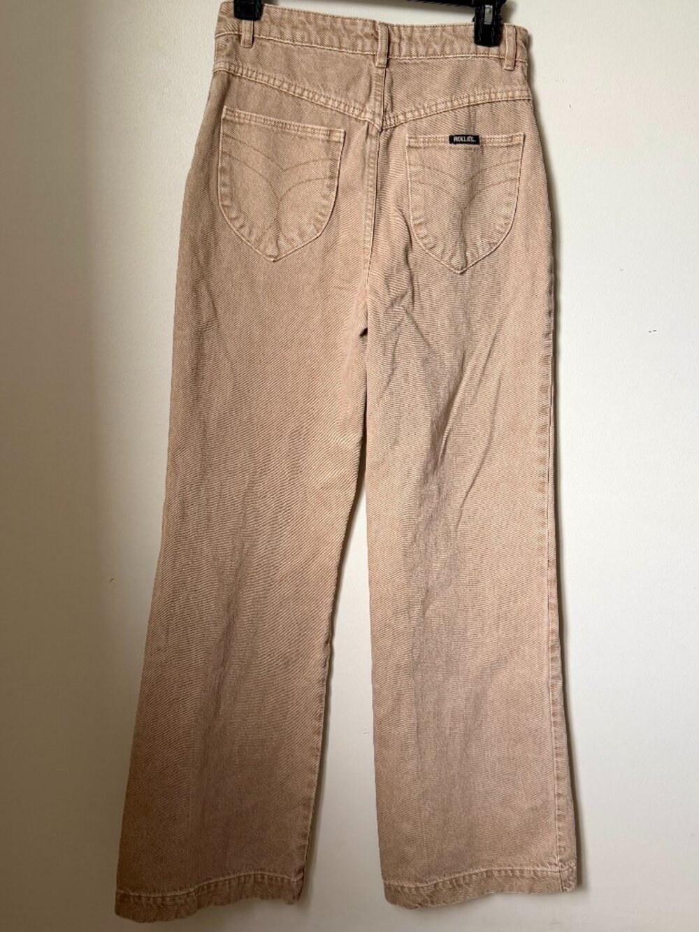 Rollas High Rise Wide Leg Jeans Size 26 | Tan Beige Cotton Denim | NWT - Picture 2 of 5